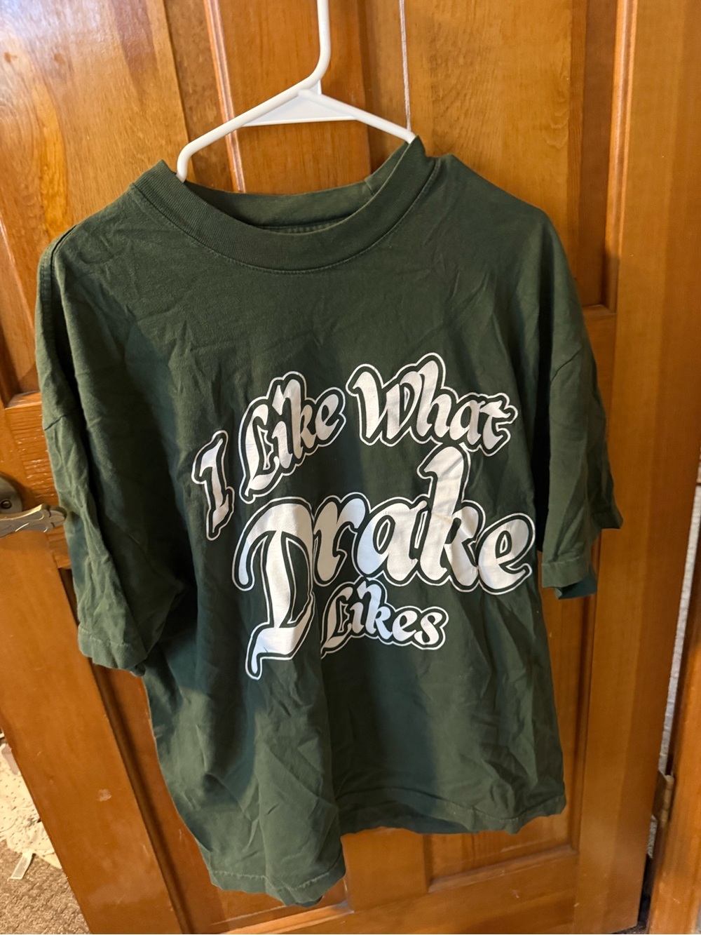 Green Graphic Tee - 'I Like What Drake Likes'